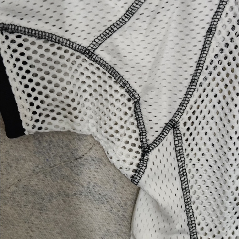 Aime Leon Dore White Mesh Jersey with Black Trim and Number 32 - Picture 6 of 12